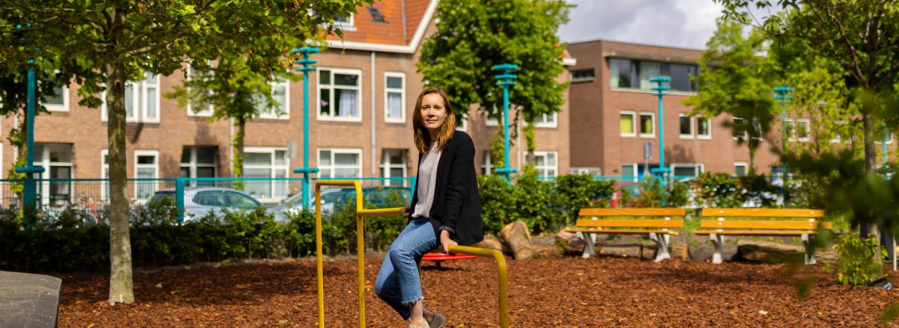 projectmanager Annerieke in speeltuin gemeente Utrecht