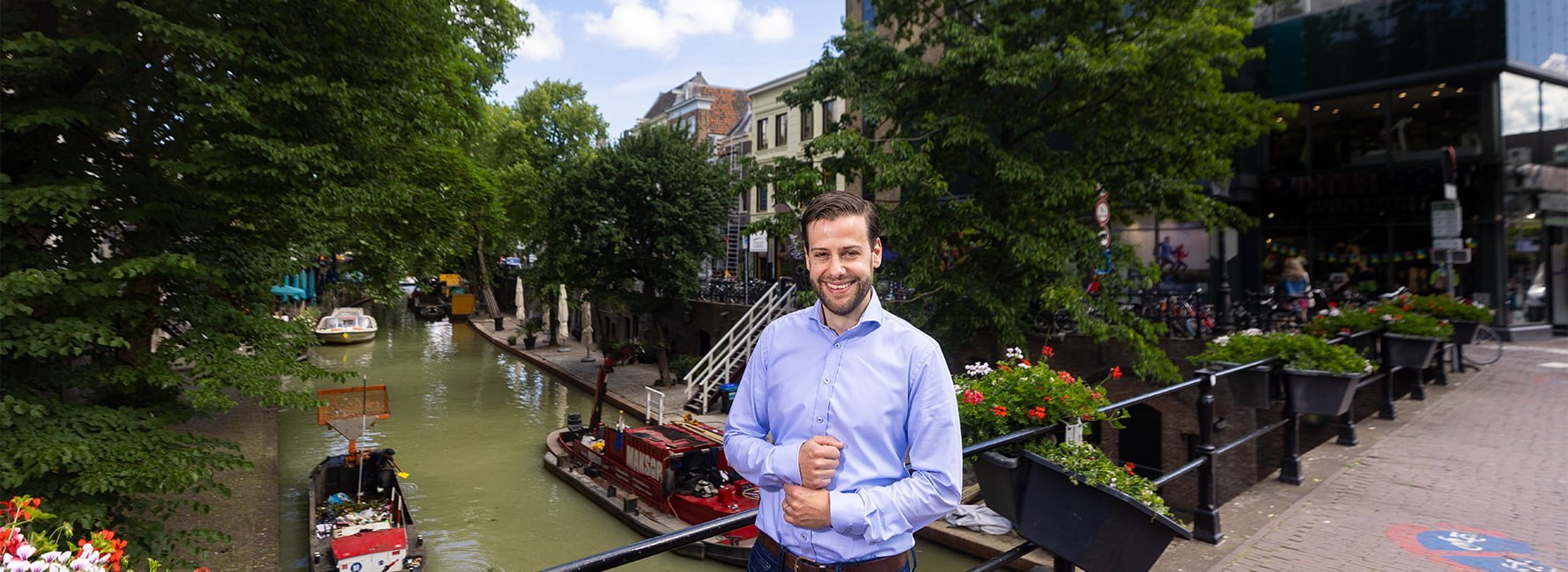 Foto van Rijk op de Oudegracht in Utrecht
