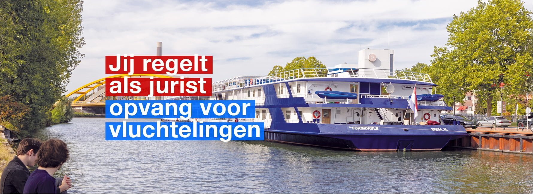 beeld van de opvangboot voor vluchtelingen in Utrecht