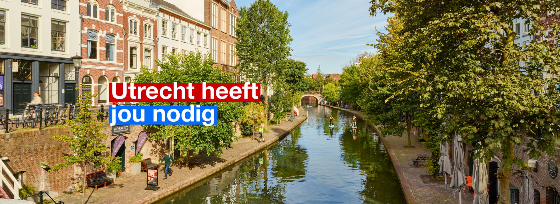 Een foto van de oude gracht in de binnenstad.